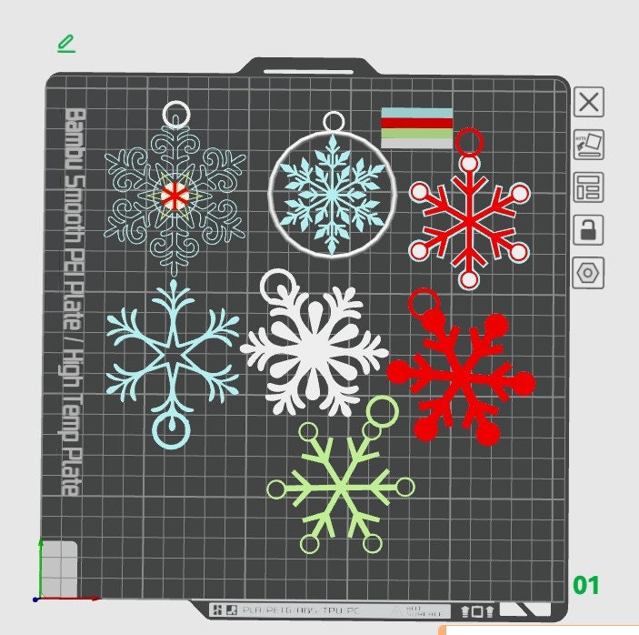 pack di 7 fiocchi di natale stl  (pack of 7 stl christmas bows)