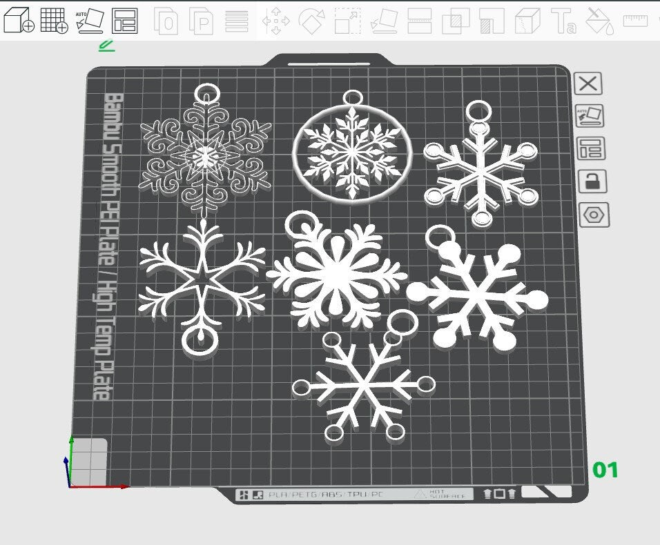 pack di 7 fiocchi di natale stl  (pack of 7 stl christmas bows)